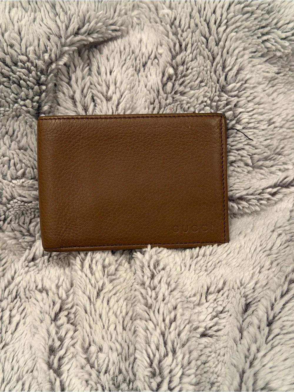 Gucci Brown Pebbled Leather Bifold Wallet